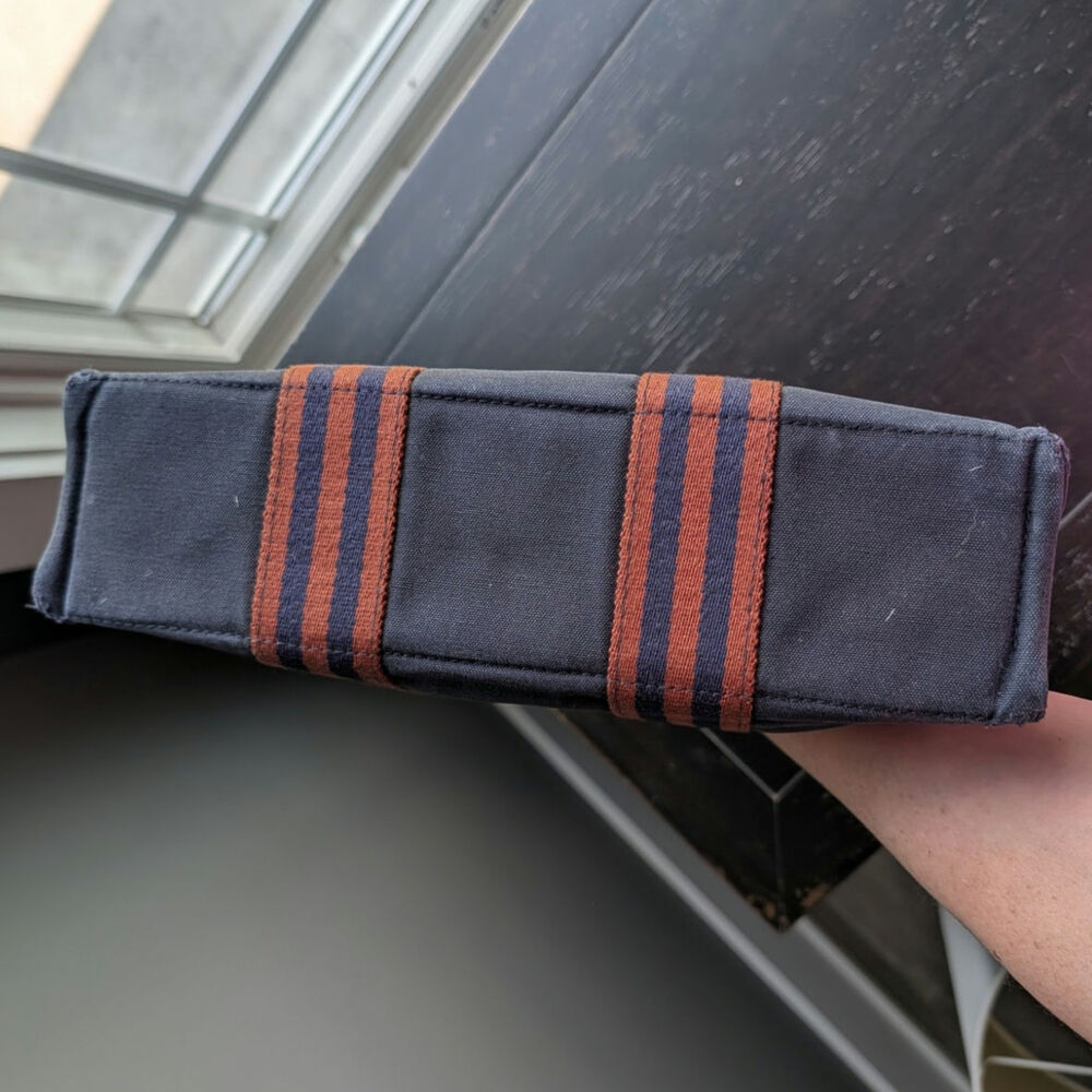 Vintage HERMES Navy Fourre Tout Canvas Tote Bag - Picture 4 of 7